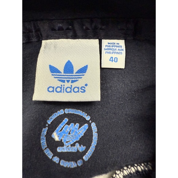 VTG Adidas Hoodie Womens Large Navy White Striped Trefoil Logo Sweatshirt - Picture 16 of 16